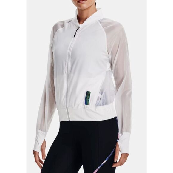 Under Armour 1373448 100 Women's Sz XL White Run Anywhere Storm Jacket - Picture 1 of 12